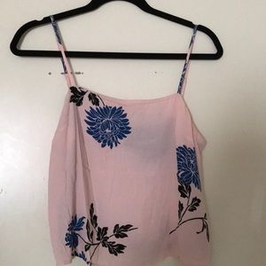 Pink floral crop top